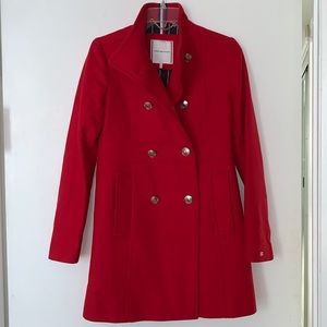 Tommy Hilfiger red wool coat size 2